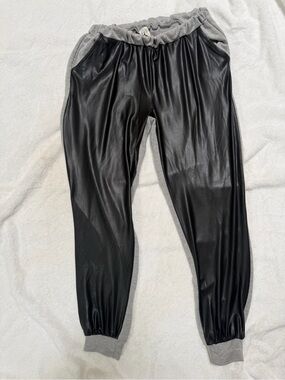 High-Rise Black Faux Leather Leggings